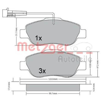 Sada brzdových destiček, kotoučová brzda METZGER 1170382