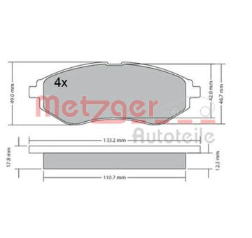 Sada brzdových destiček, kotoučová brzda METZGER 1170404