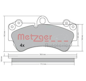 Sada brzdových destiček, kotoučová brzda METZGER 1170405