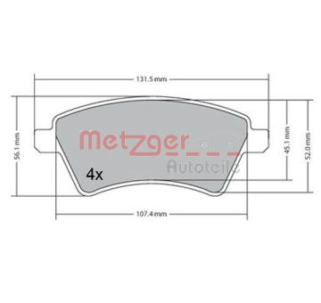 Sada brzdových destiček, kotoučová brzda METZGER 1170442