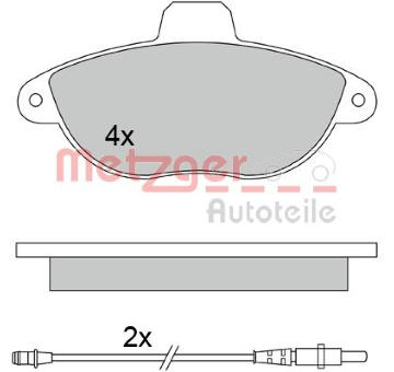 Sada brzdových destiček, kotoučová brzda METZGER 1170455