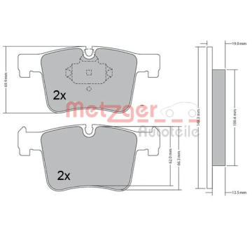 Sada brzdových destiček, kotoučová brzda METZGER 1170469