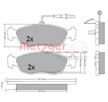 Sada brzdových destiček, kotoučová brzda METZGER 1170476