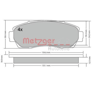 Sada brzdových destiček, kotoučová brzda METZGER AUTOTEILE 1170482