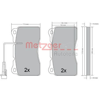 Sada brzdových destiček, kotoučová brzda METZGER AUTOTEILE 1170496