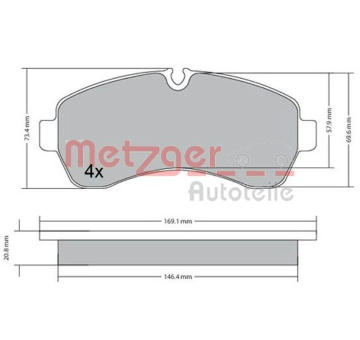 Sada brzdových destiček, kotoučová brzda METZGER 1170521