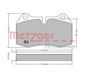 Sada brzdových destiček, kotoučová brzda METZGER 1170577