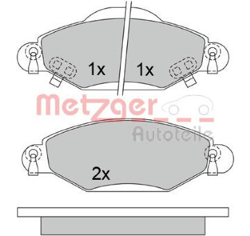 Sada brzdových destiček, kotoučová brzda METZGER 1170632