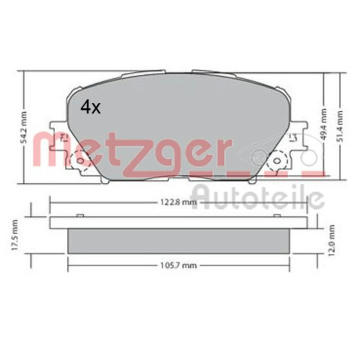 Sada brzdových destiček, kotoučová brzda METZGER 1170639