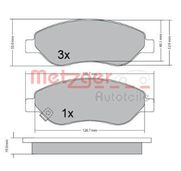 Sada brzdových destiček, kotoučová brzda METZGER 1170655