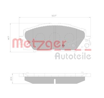 Sada brzdových destiček, kotoučová brzda METZGER 1170772