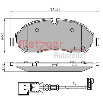 Sada brzdových destiček, kotoučová brzda METZGER 1170814