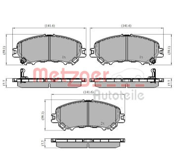 Sada brzdových destiček, kotoučová brzda METZGER 1170835