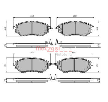 Sada brzdových destiček, kotoučová brzda METZGER 1170841