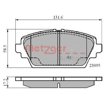 Sada brzdových destiček, kotoučová brzda METZGER 1170870