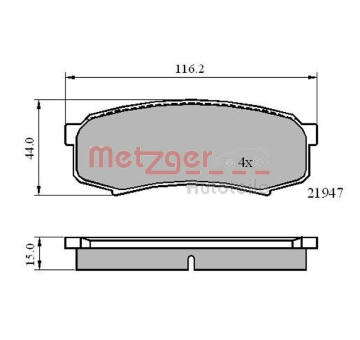 Sada brzdových destiček, kotoučová brzda METZGER 1170871