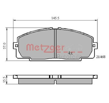 Sada brzdových destiček, kotoučová brzda METZGER AUTOTEILE 1170872
