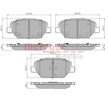 Sada brzdových destiček, kotoučová brzda METZGER 1170880
