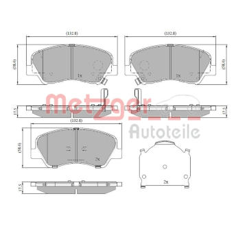 Sada brzdových destiček, kotoučová brzda METZGER 1170918