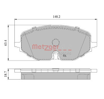 Sada brzdových destiček, kotoučová brzda METZGER AUTOTEILE 1170949