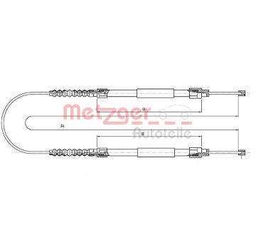 Tažné lanko, parkovací brzda METZGER 1171.11