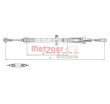 Tažné lanko, parkovací brzda METZGER 1171.7