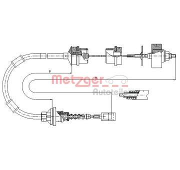 Tažné lanko, ovládání spojky METZGER 1172.8