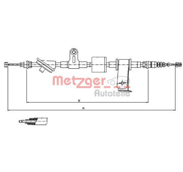 Tazne lanko, parkovaci brzda METZGER AUTOTEILE 12.0101