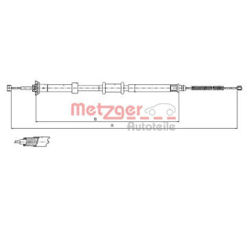 Tažné lanko, parkovací brzda METZGER AUTOTEILE 12.0724