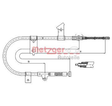 Tažné lanko, parkovací brzda METZGER 17.0002