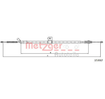 Tažné lanko, parkovací brzda METZGER 17.0317