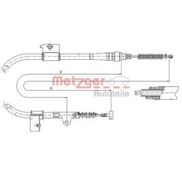 Tažné lanko, parkovací brzda METZGER 17.0333