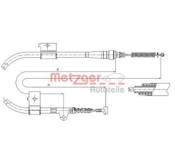 Tažné lanko, parkovací brzda METZGER 17.0334