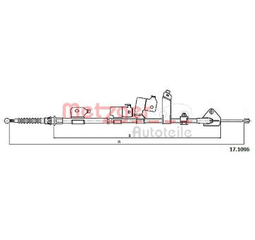 Tažné lanko, parkovací brzda METZGER 17.1096