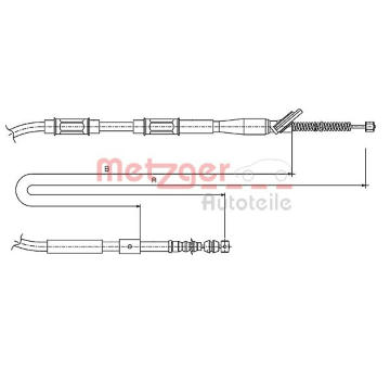 Tažné lanko, parkovací brzda METZGER 17.1445