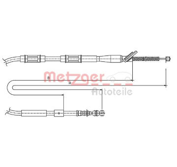 Tažné lanko, parkovací brzda METZGER 17.1446