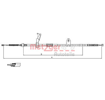 Tažné lanko, parkovací brzda METZGER 17.1482