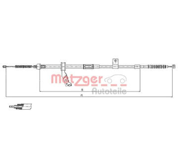 Tažné lanko, parkovací brzda METZGER 17.1483