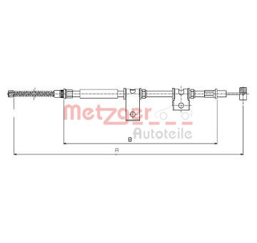 Tazne lanko, parkovaci brzda METZGER AUTOTEILE 17.5016