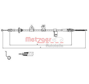 Tažné lanko, parkovací brzda METZGER 17.6027