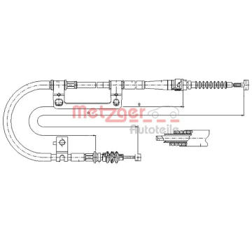 Tažné lanko, parkovací brzda METZGER 17.6042