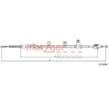 Tažné lanko, parkovací brzda METZGER 17.6049