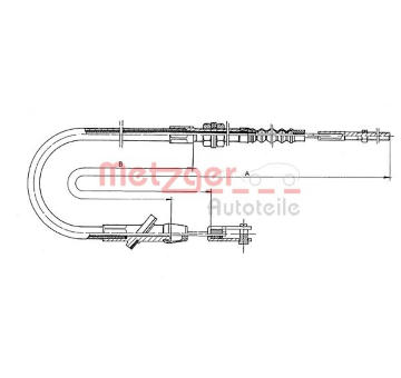 Tažné lanko, ovládání spojky METZGER 18.600