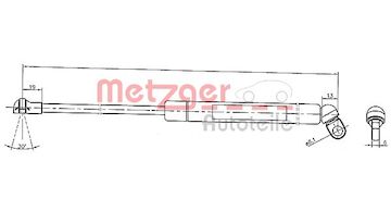 Pneumaticka pruzina, zavazadlovy / nakladovy prostor METZGER 2110331