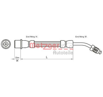 Brzdová hadice METZGER 4111108