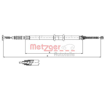 Tazne lanko, parkovaci brzda METZGER AUTOTEILE 491.12