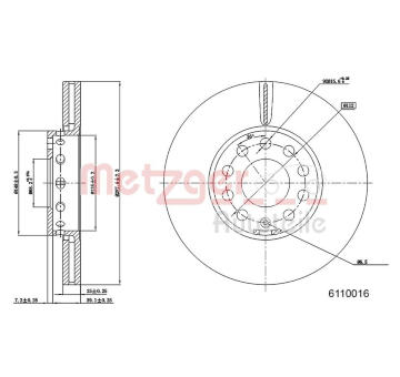 Brzdový kotouč METZGER 6110016