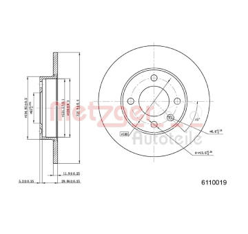 Brzdový kotouč METZGER 6110019