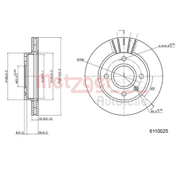 Brzdový kotouč METZGER 6110025