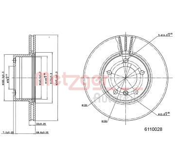 Brzdový kotouč METZGER 6110028